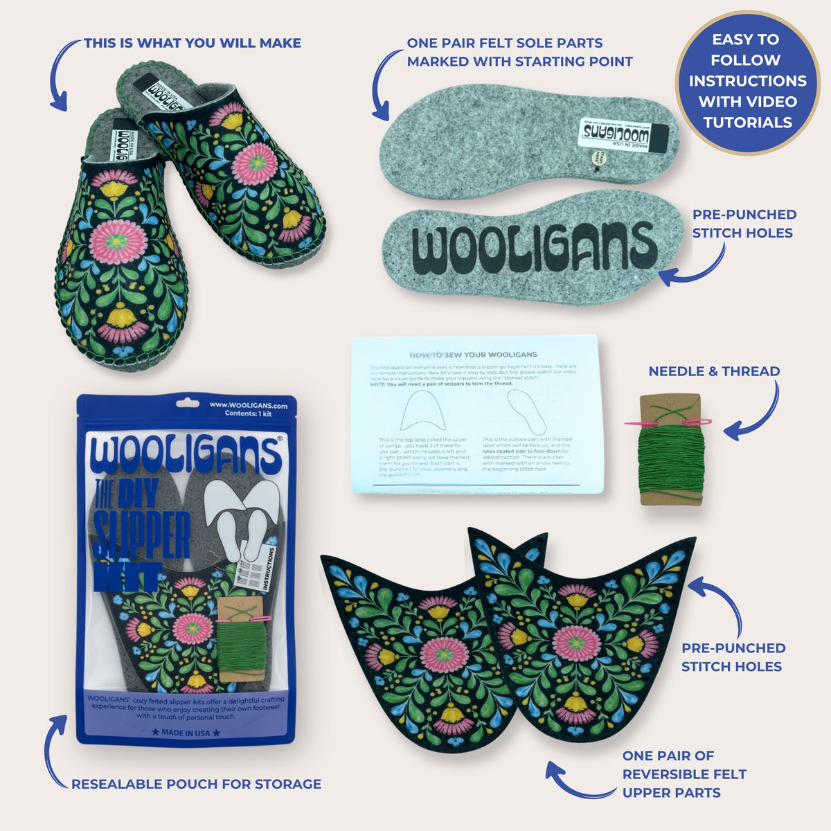 Scandi in the Dark Slipper Kit