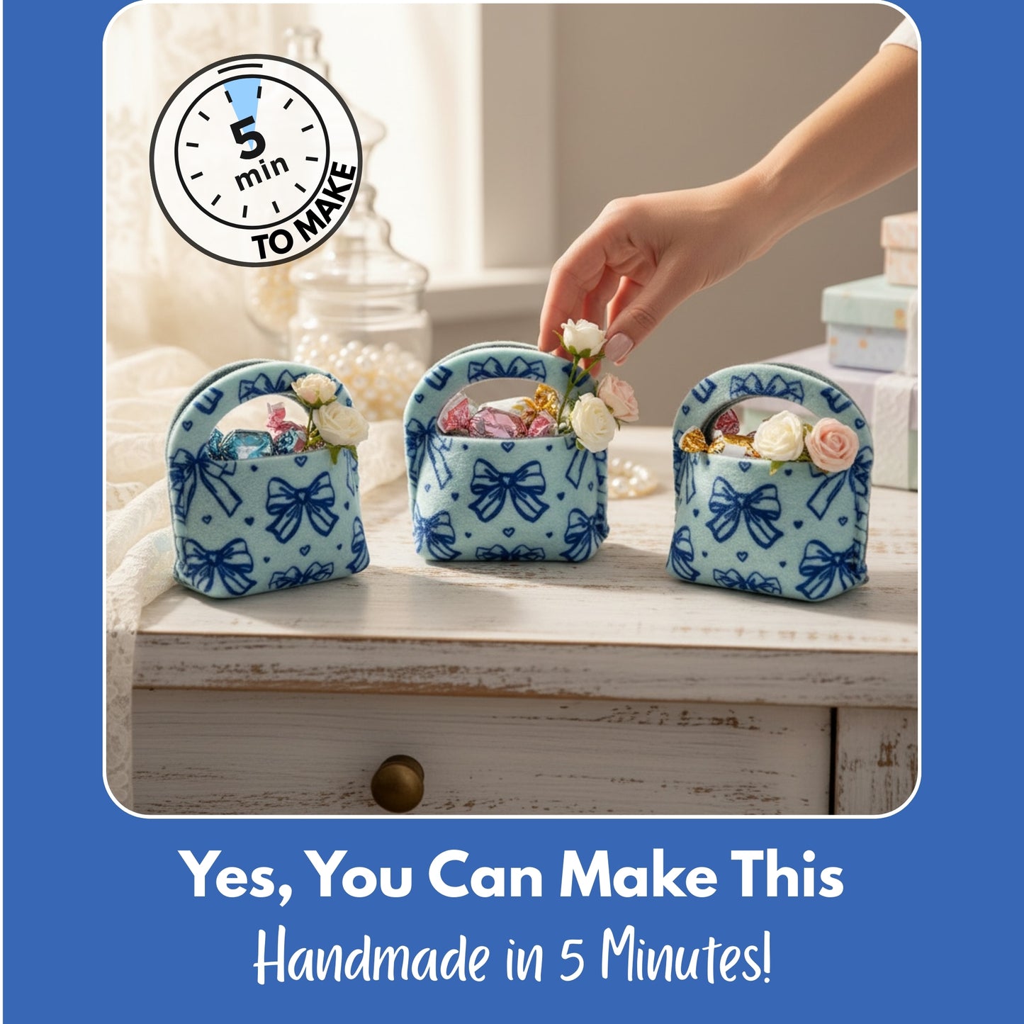 Mini Tote DIY Kit — 3-Pack (Same Print)