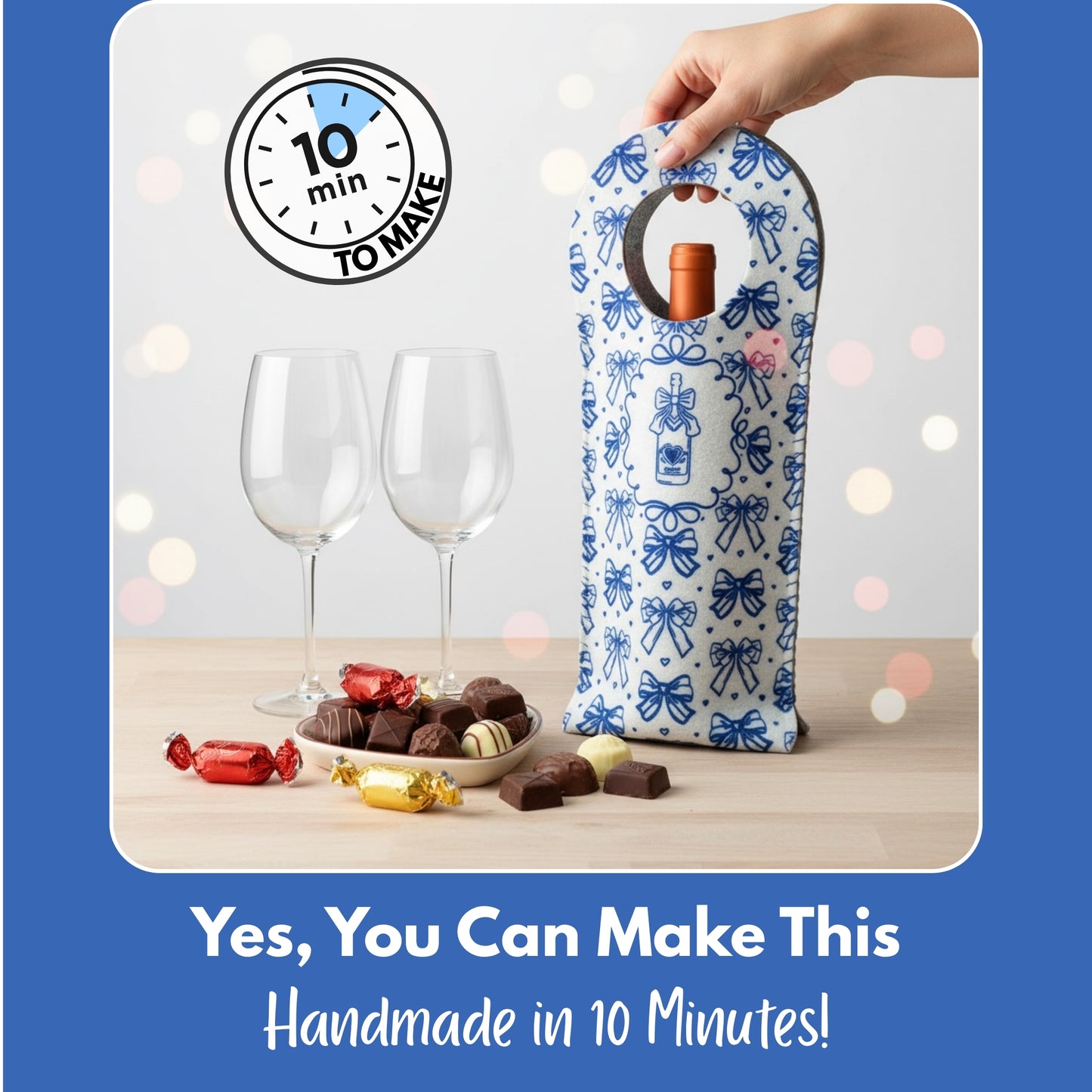 WOOLIGANS DIY Wine Tote Kit – Pre-Cut & Pre-Punched Felt