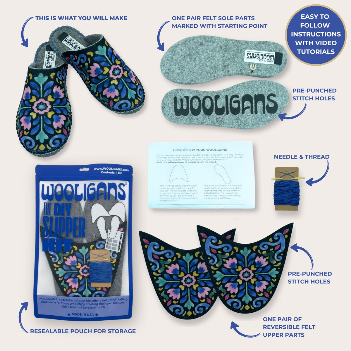 Scandi in the Dark Slipper Kit