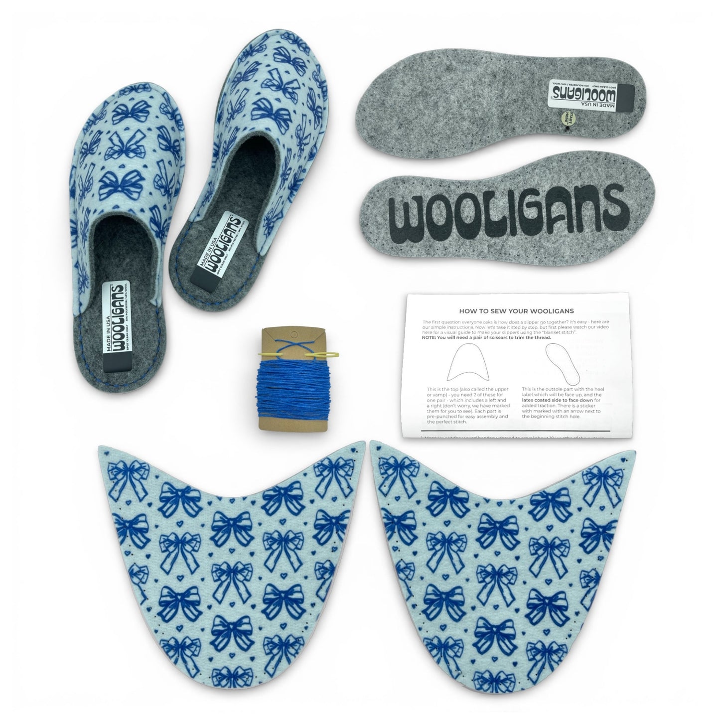 Pretty Tied Up – WOOLIGANS DIY Slipper Kit | Easy Beginner Craft & Relaxing At-Home Activity Gift