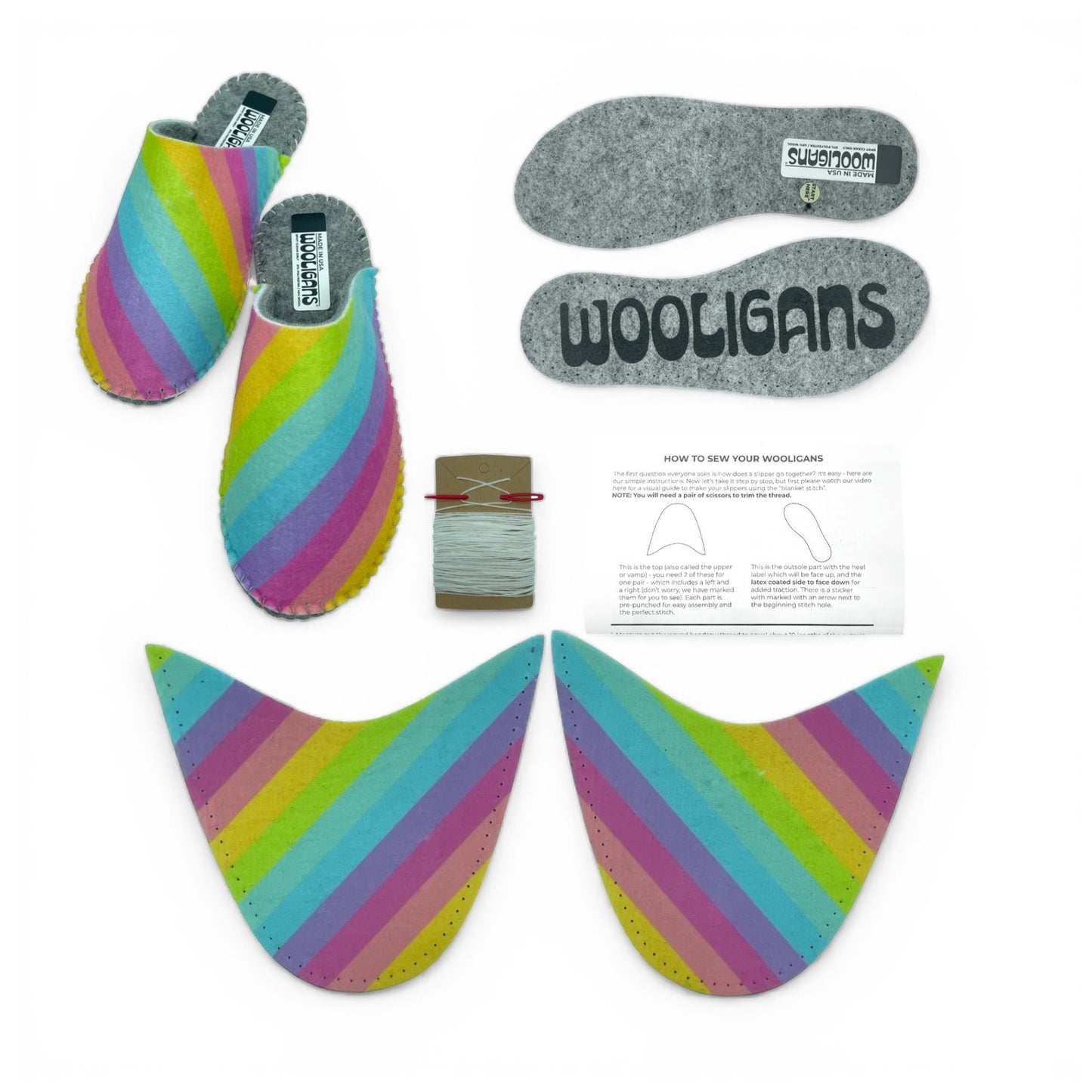 ELECTRIC SLIDE – WOOLIGANS DIY Slipper Kit | Easy Beginner Craft & Relaxing At-Home Activity Gift