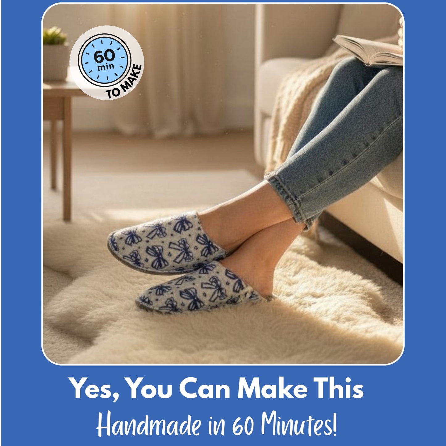 Pretty Tied Up – WOOLIGANS DIY Slipper Kit | Easy Beginner Craft & Relaxing At-Home Activity Gift