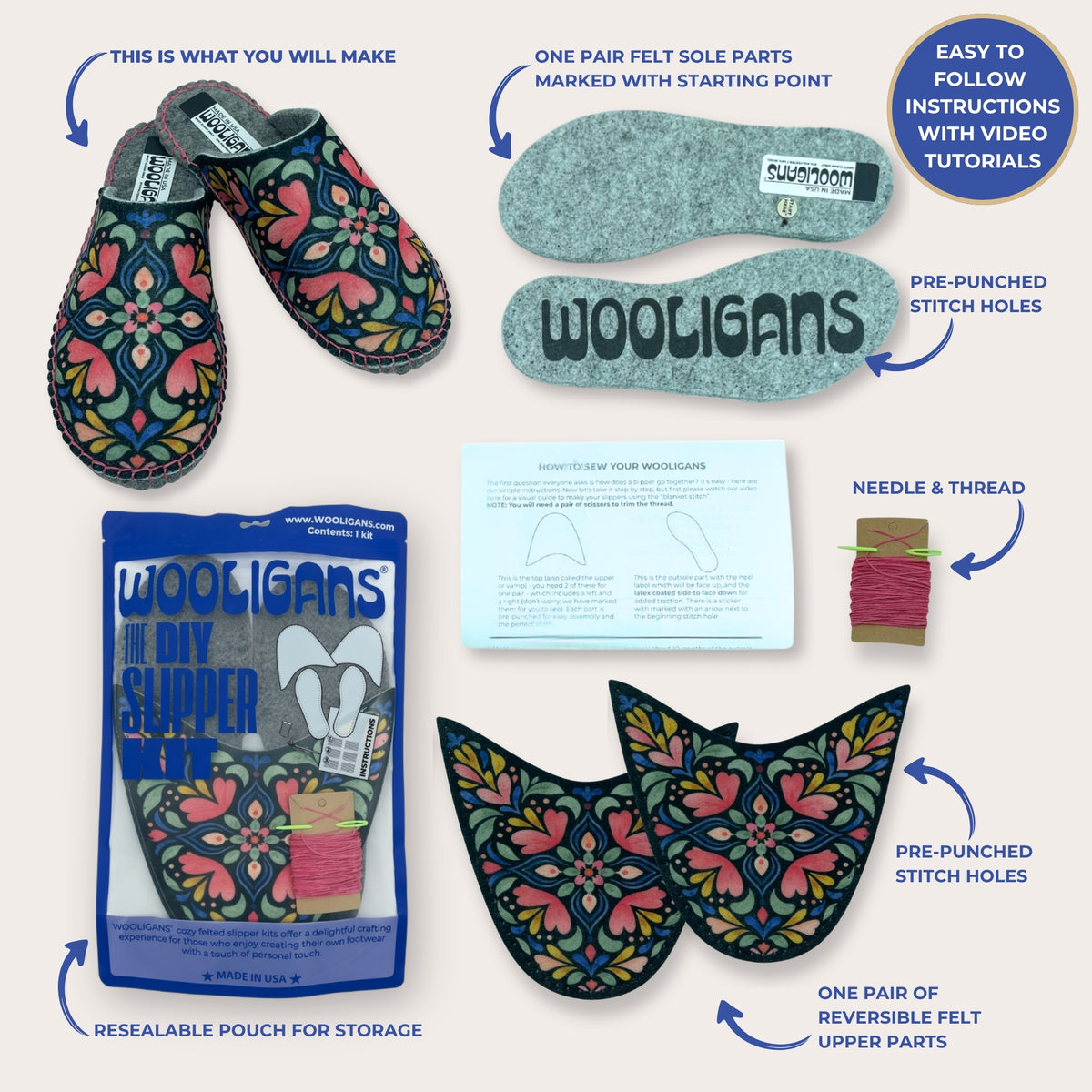 Scandi in the Dark Slipper Kit