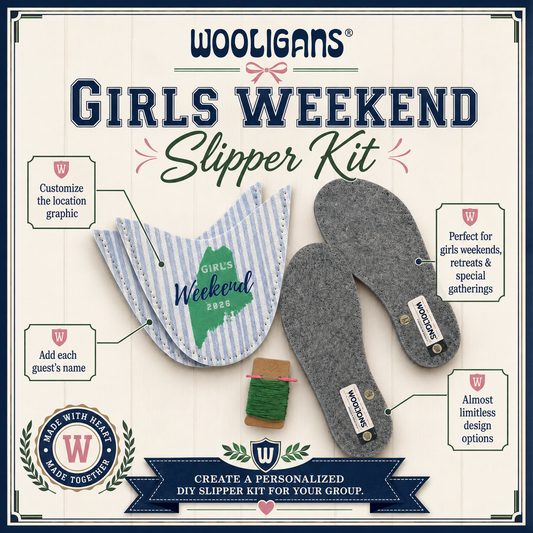 Personalized Girls Weekend DIY Slipper Kit | Custom Group Craft & Keepsake