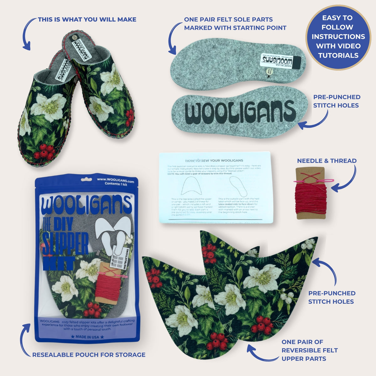 Very Merry | DIY Slipper Kit