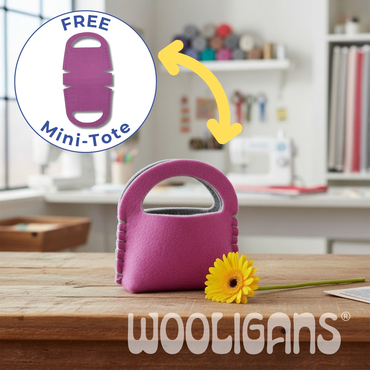 PINK PASSION – WOOLIGANS DIY Slipper Kit | Easy Beginner Craft & Relaxing At-Home Activity Gift
