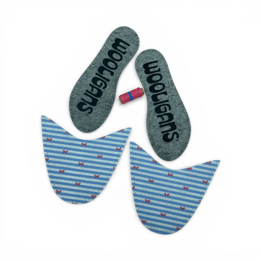 Ribbon & Row – WOOLIGANS DIY Slipper Kit | Beginner Hand-Sewing Craft Kit & Cozy Gift