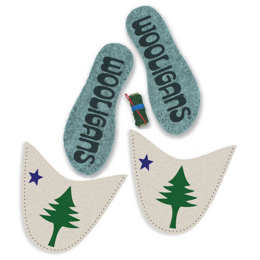 Maine Flag – WOOLIGANS DIY Slipper Kit | Beginner Needlecraft Sewing Kit & Cozy Gift