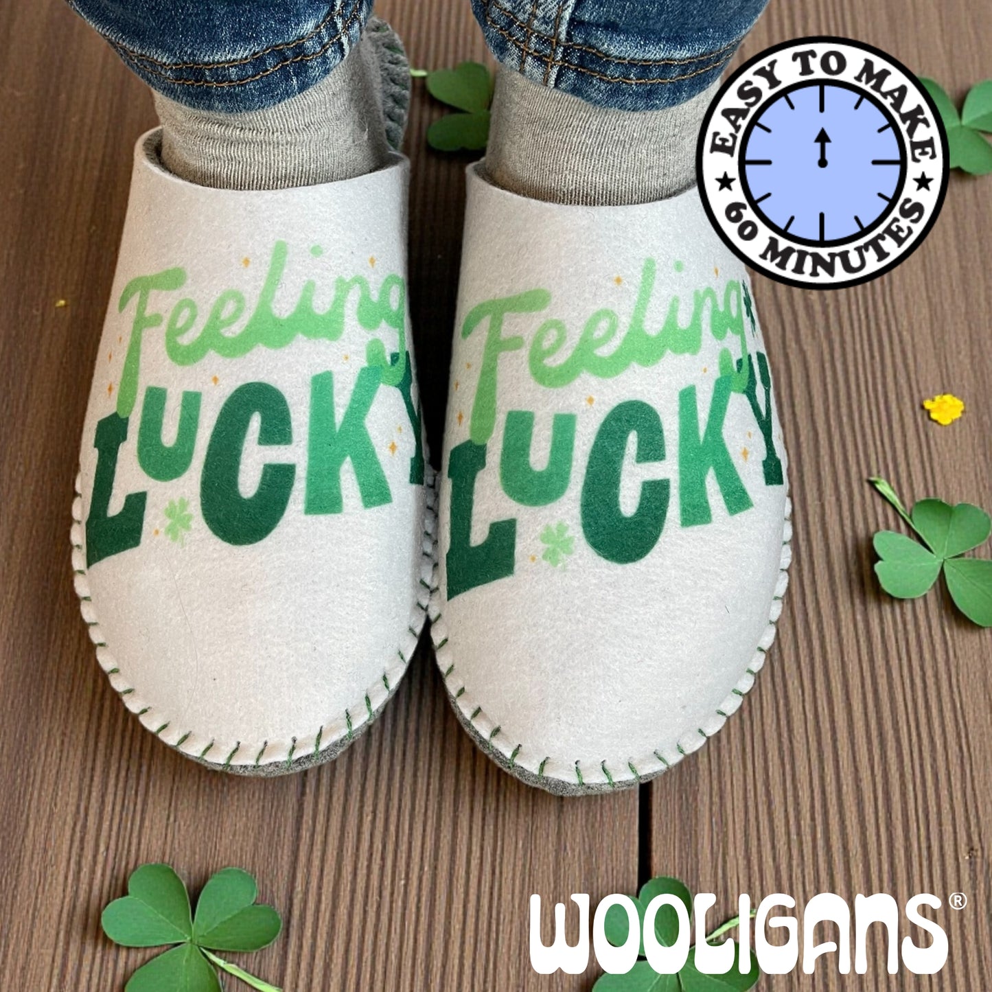 Lucky Me – WOOLIGANS DIY Slipper Kit | Good Luck Gift & Beginner DIY Cozy Craft Kit